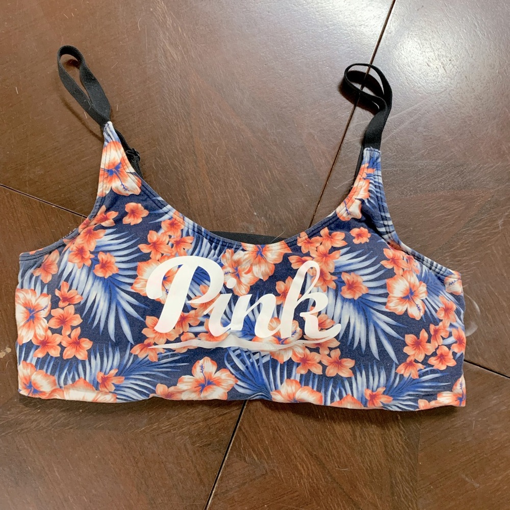 VS PINK Floral Strappy Bralette L